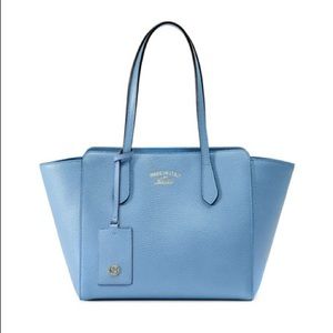 GUCCI Swing Leather Tote - Mineral Blue